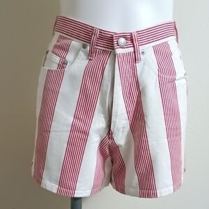 Vintage 90s Mom Jean Shorts Candy Striped Denim Shorts High Waist Grunge Skoozi
